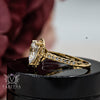 Gold Pave Halo and Shank 1.25 Carat Diamond Engagement Ring (Pear Centre) - 02US08